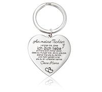 VU100 Schlüsselbund mit Gravur Inspirierende Botschaft für Tochter Enkelin Damen Mädchen Herzanhänger Geschenke an Tochter Enkelin von Mama/Oma