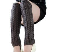VUCDXOP Damen Langer Beinwärmer Frauen Mädchen Winter Crochet Stricken Stulpen Beinstulpen Beinwärmer Kniestrümpfe Legwarmers Strümpfe Overknees, in Einheitsgröße, Dunkel grau