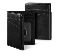 VULKIT Herren Leder Kreditkartenetui mit RFID-Schutz Minimalistisches Schlankes Kartenetui für Bankkarten oder Banknoten