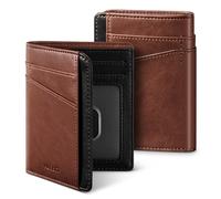 VULKIT Herren Leder Kreditkartenetui mit RFID-Schutz Minimalistisches Schlankes Kartenetui für Bankkarten oder Banknoten