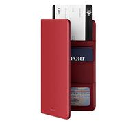 VULKIT Reisepasshülle Reisebrieftasche, Reisepasshülle aus Leder RFID-blockierender Reisedokumenten-Organizer für Frauen und Männer