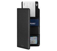 VULKIT Reisepasshülle Reisebrieftasche, Reisepasshülle aus Leder RFID-blockierender Reisedokumenten-Organizer für Frauen und Männer