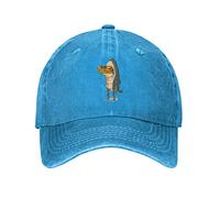 VunKo Baseballkappe für Herren, Motiv: Frosch, Hai, Vintage-Stil, verstellbar, verwaschenes Denim, Schwarz, Blau, Einheitsgre