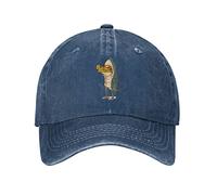 VunKo Baseballkappe für Herren, Motiv: Frosch, Hai, Vintage-Stil, verstellbar, verwaschenes Denim, Schwarz, Marineblau, Einheitsgre