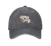 VunKo Baseballkappe mit Cartoon-Koala-Motiv, verstellbar, gewaschen, Denim, für Herren, Trucker-Mütze, Cartoon Koala Deep Heather, Einheitsgre