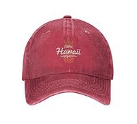 VunKo Lustige Ananas Hawaii Vintage Distressed Einstellbare Washed Denim Herren Dad Trucker Hut Baseball Ball Cap für Männer, Rot/Ausflug, einfarbig (Getaway Solids), Einheitsgre