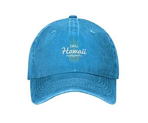 VunKo Lustige Ananas Hawaii Vintage Distressed Einstellbare Washed Denim Herren Dad Trucker Hut Baseball Ball Cap für Männer, Blau, Einheitsgre