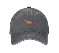 VunKo Otter Fish Baseballkappe für Herren, niedlich, Used-Look, verstellbar, gewaschen, Denim, Trucker-Mütze, Baseballkappe für Herren, Otter Fish Cute Deep Heather, Einheitsgre