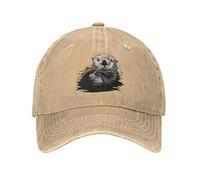 VunKo Sea Otter Baseballkappe für Herren, niedlich, Used-Look, verstellbar, gewaschen, Denim, Trucker-Mütze, Baseballkappe für Herren, Seeotter niedlich natürlich, Einheitsgre