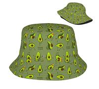 VunKo Totenkopf-Fischerhut für Damen, Sommer, Sonne, Strand, Reisen, Outdoor, Angelmütze, Herren, Fischerhut, Avocado Cartoon Yoga, Einheitsgre