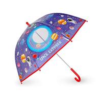 VUSE Legami - Dancin' In The Rain Kinderregenschirm, Space Motiv, winddichte Struktur, manuelle Öffnung, Stoffverschluss mit Platz für Namen, Hakengriff, 73x65 cm