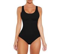 VVX Body für Damen - Bauchkontrolle, nahtloses Oberteil, Kompression, Po-Lifting, Shapewear, Bodysuits, 1 Packung schwarz, XL/2XL (firm control or one size up)