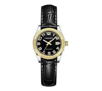 VXFAIZY Klassiker Damenuhr Einfach Lesbare Zeitkalender Armbanduhren für Damen wasserdichte (Black Silver-Gold)