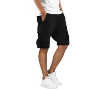 VYLYNL Cargo-Shorts für Herren, 3/4-Länge, lange Shorts unter dem Knie, Kampfarbeitshose, Outdoor, leicht, Sommer, halbe Hose, taktisch, Wandern, Klettern, Angeln, kurz mit Taschen, Schwarz , S