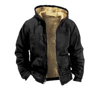 VYLYNL Herren-Kapuzenpullover mit Reißverschluss, warme Kapuzenjacke mit Taschen, Fleece, Sherpa-Futter, lange Ärmel, einfarbig, Sweatshirts, leicht, lässig, weich und bequem