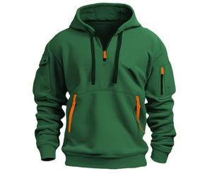 VYLYNL Herren-Kapuzenpullover mit Reißverschlusstasche, Fleecepullover, lockere Passform, lässiger Arbeitspullover, klassisches Kapuzen-Sweatshirt, Laufen, langärmelig, Arbeits-Hoody, modischer