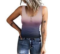 VYLYNL Sexy Tanktop für Damen, niedriger Ausschnitt, T-Shirts mit Knopfleiste, U-Ausschnitt, modisches Basic-Top, Wickel-Tops, schmale Passform, schulterfrei, lässige T-Shirts für Damen, Party-Tops,