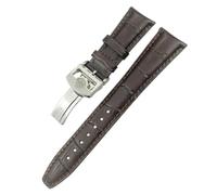 VYSLZ 20 mm, 21 mm, 22 mm, gebogenes Ende, echtes Rindsleder-Uhrenarmband, Ersatz für IWC Portugieser Pilotenuhren, Faltschließe(Brown 2,20mm)