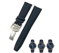 VYSLZ 22 mm 20 mm 21 mm gewebtes Rindsleder-Uhrenarmband, passend für IWC Portugieser Fliegeruhren Portofino IW5007, blaues Uhrenarmband aus weichem Leder(Blue silver 2,21mm)