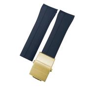 VYSLZ Silikon-Gummi-Armband, 21 mm, 22 mm, Ersatz für MIDO M026 Ocean Star HydroConquest, wasserdichtes Sportuhrenarmband(Blue golden,22mm)