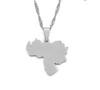 Vyvinute Venezuela-Karte-Halskette Mit Anhänger, Schlüsselbeinkette - Ethnischer Ausgehöhlter Charme, Länderschmuck, Hip-Hop-Teenager-Liebhaber-Halskette Für Damen Und Herren, Pullover, Dünne