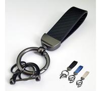 VYWPTOWSX Auto Schlüsselanhänger für BMW 5er E28 E34 E39 E60 E61 F07 F10 F11 G30 G31 2000-2023 2024 Anti Verlust D Ring für Auto, Motorrad, Fahrrad,A/Black