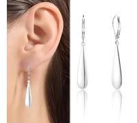VYZUTR 1 Paar Ohrringe Silber für Damen, Lange Tropfenform, Hängende Waterdrop Tropfen Ohrringe Silber, Hypoallergen Minimalistisch Ohrringe Ohrstecker Frauen Schmuck, Damen Geschenke