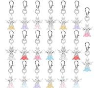 VYZUTR Schutzengel Anhänger Schlüsselanhänger Set, 20 Stück Kleine Glücksbringer Engel Anhänger für Taufe, Hochzeit, Geburtstag, Abschiedsgeschenke, Mehrfarbig