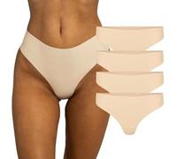 VZXATYOP Unsichtbare Tanga-Unterwäsche for Damen kein Cameltoe nahtloses Design Anti-Wedgie weiche Höschen atmungsaktive Low-Rise-Unterwäsche for Enge Kleidung(Sand,Small)