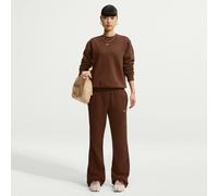 Sweatshirt NIKE SPORTSWEAR "W NK STDO FLC MW STD CREW", Damen, Gr. S, cacao wow, sail, angeraute Sweatware, Obermaterial: 80% Baumwolle, 20% Polyester, normal, Rundhals, angesetztes Bündchen, Sweatshi