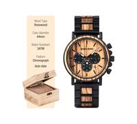 (W-P09-1) BIRD Holz Uhr Männer erkek kol saati Luxus Stilvolle Holz Uhren Chronograph Militär Quarz