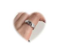 W WEILIRIAN Vintage 3D Smile Ring Silber Smile Knöchel Ring Sterne Offener Fingerring Stapelring Verstellbarer SmileRing Schmuck für Damen und Mädchen