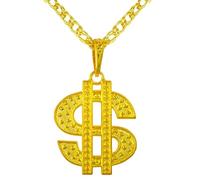 W WIDMANN MILANO Party Fashion - Halskette mit Dollarzeichen, Kette mit Strasssteinen, gold, Accessoire für Faschingskostüme