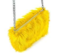 W WIDMANN MILANO Party Fashion - Handtasche mit Langhaarplüsch | Flauschige Plüschtasche mit Kettenriemen, Umhängetasche für Festivals, Après-Ski, Karneval und Mottoparty