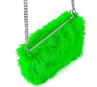 W WIDMANN MILANO Party Fashion - Handtasche mit Langhaarplüsch | Flauschige Plüschtasche mit Kettenriemen, Umhängetasche für Festivals, Après-Ski, Karneval und Mottoparty