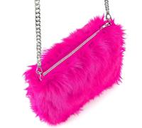 W WIDMANN MILANO Party Fashion - Handtasche mit Langhaarplüsch | Flauschige Plüschtasche mit Kettenriemen, Umhängetasche für Festivals, Après-Ski, Karneval und Mottoparty