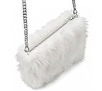 W WIDMANN MILANO Party Fashion - Handtasche mit Langhaarplüsch | Flauschige Plüschtasche mit Kettenriemen, Umhängetasche für Festivals, Après-Ski, Karneval und Mottoparty