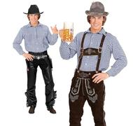 W WIDMANN MILANO Party Fashion - Kariertes Hemd für Herren, traditionelles Trachtenhemd für Volksfeste, Western Cowboy Kostüme