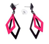 W WIDMANN MILANO Party Fashion - Neon Rhombus Ohrringe | Geometrischer Statement Schmuck für Festival, Karneval, 80er/90er Jahre Mottoparty, Retro-Outfits