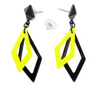 W WIDMANN MILANO Party Fashion - Neon Rhombus Ohrringe | Geometrischer Statement Schmuck für Festival, Karneval, 80er/90er Jahre Mottoparty, Retro-Outfits