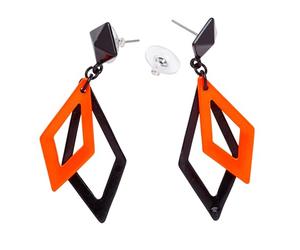 W WIDMANN MILANO Party Fashion - Neon Rhombus Ohrringe | Geometrischer Statement Schmuck für Festival, Karneval, 80er/90er Jahre Mottoparty, Retro-Outfits
