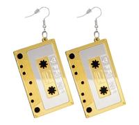 W WIDMANN MILANO Party Fashion - Retro Ohrringe Kassette, 1 Paar, 80er 90er Jahre Schmuck, Karneval Festival Accessoire