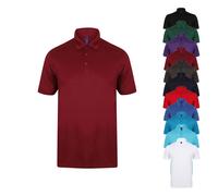 W460 Henbury Herren-Stretch-Poloshirt + Docht-Finish Red L