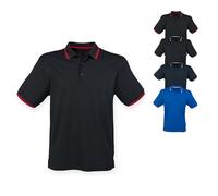W482 Henbury Mens Coolplus® Kurzarm-Poloshirt für Herren Navy XL