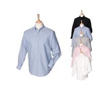 W510 Henbury Klassisches langärmliges Oxford-Hemd für Herren Blue Oxford M