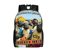 w991 Shaun das Schaf Rucksack für Damen und Herren, stylischer Tagesrucksack mit durchgehendem Druckdesign,