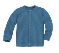 WABENSTRICK-JACKE Kinder Sommer-Jacket | 100% Bio-Merinowolle | Frühjahr Sommer Herbst | Knopfleiste | Baby Kleinkind Kind Unisex | Made in Germany | GOTS IVN zertifiziert | Taubenblau Gr. 74-80