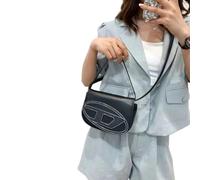 WABVAB Umhängetasche für Damen Retro Mode All-Match Spring Schulter Crossbody Square Bag Ladies Bag-Schwarz