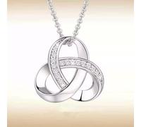 WACEH Jewelry 1/4 Karat (ctw) Schwarze und weiße Diamant-Liebesknoten-Anhänger-Halskette aus Sterlingsilber mit Kette Necklaces Earrings