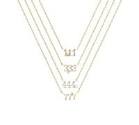 WACEH Jewelry 925 Sterling Silber Engel Nummer Halskette für Frauen Geschenk 111 333 444 777 Manifest Führung Schutz Glück Anhänger Halskette Necklaces Earrings